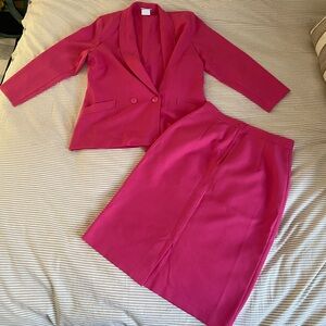 Vintage Pink Blazer and Skirt Set